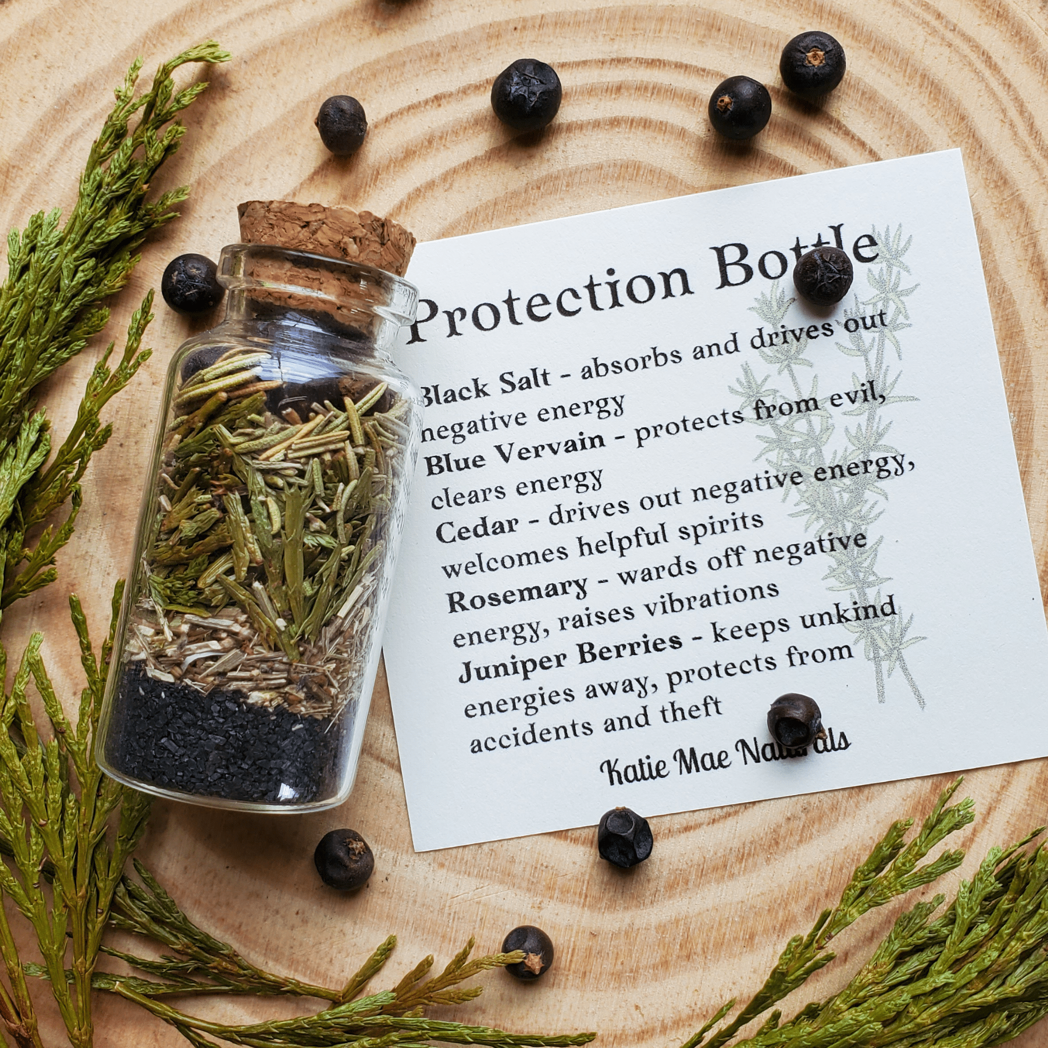 Protection Spell Bottle, Intention Setting for Protection and Clearing Energy - Collective Awakening
