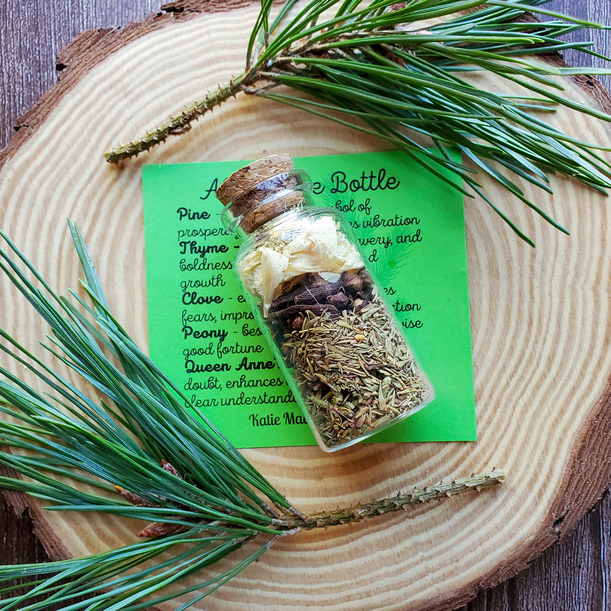 Abundance Spell Bottle, Intention Setting Herbs for Prosperity and Sucess - Collective Awakening