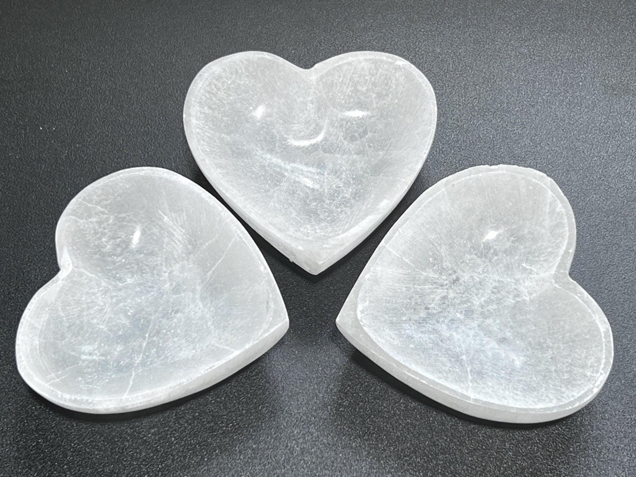 Selenite Satin Spar Crystal Heart Bowl Carving - Collective Awakening