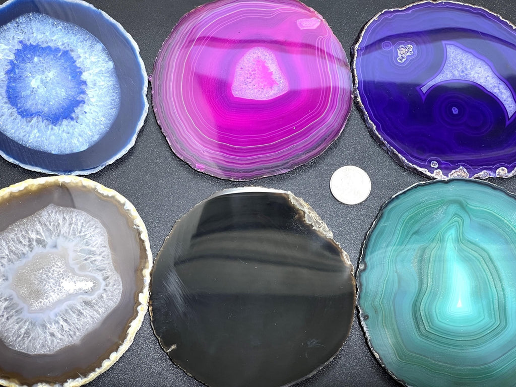 Large Round Circular Agate Slices (By The Piece)(5 - 5.5 Inches)(Size 5) Wholesale - Collective Awakening