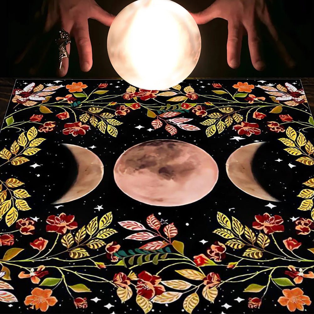 Tarot Tablecloth Cloth Cushion Tarot Moon Sun Lucky Tree Flannel Tablecloth - Collective Awakening