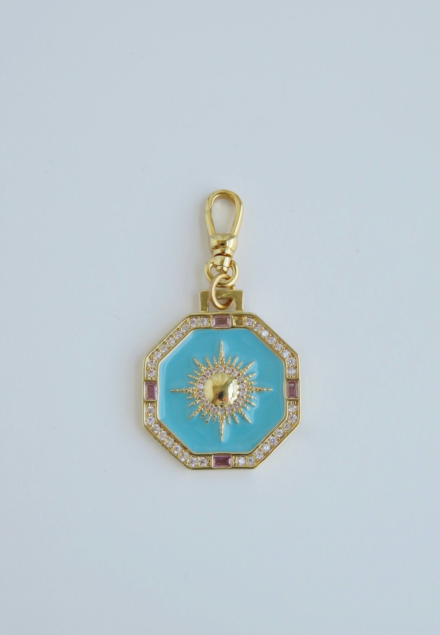 Turquoise Ray of Light Sun Pendant - Swivel Clasp - Collective Awakening