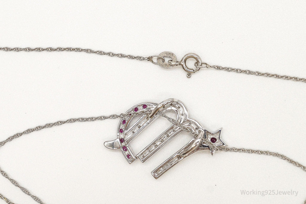 Ruby Cubic Zirconia Scorpio Sterling Silver Necklace - Collective Awakening