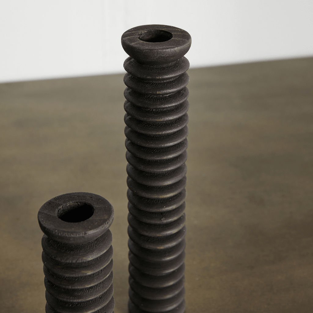 Spiral Pine Modern Wood Candle Candlestick Holder - Collective Awakening