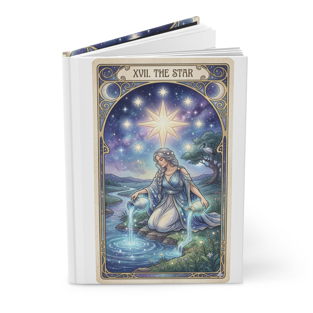Tarot "The Star" Hardcover Journal — Mystical Guided Notebook for Hope, Healing & Dream Journaling
