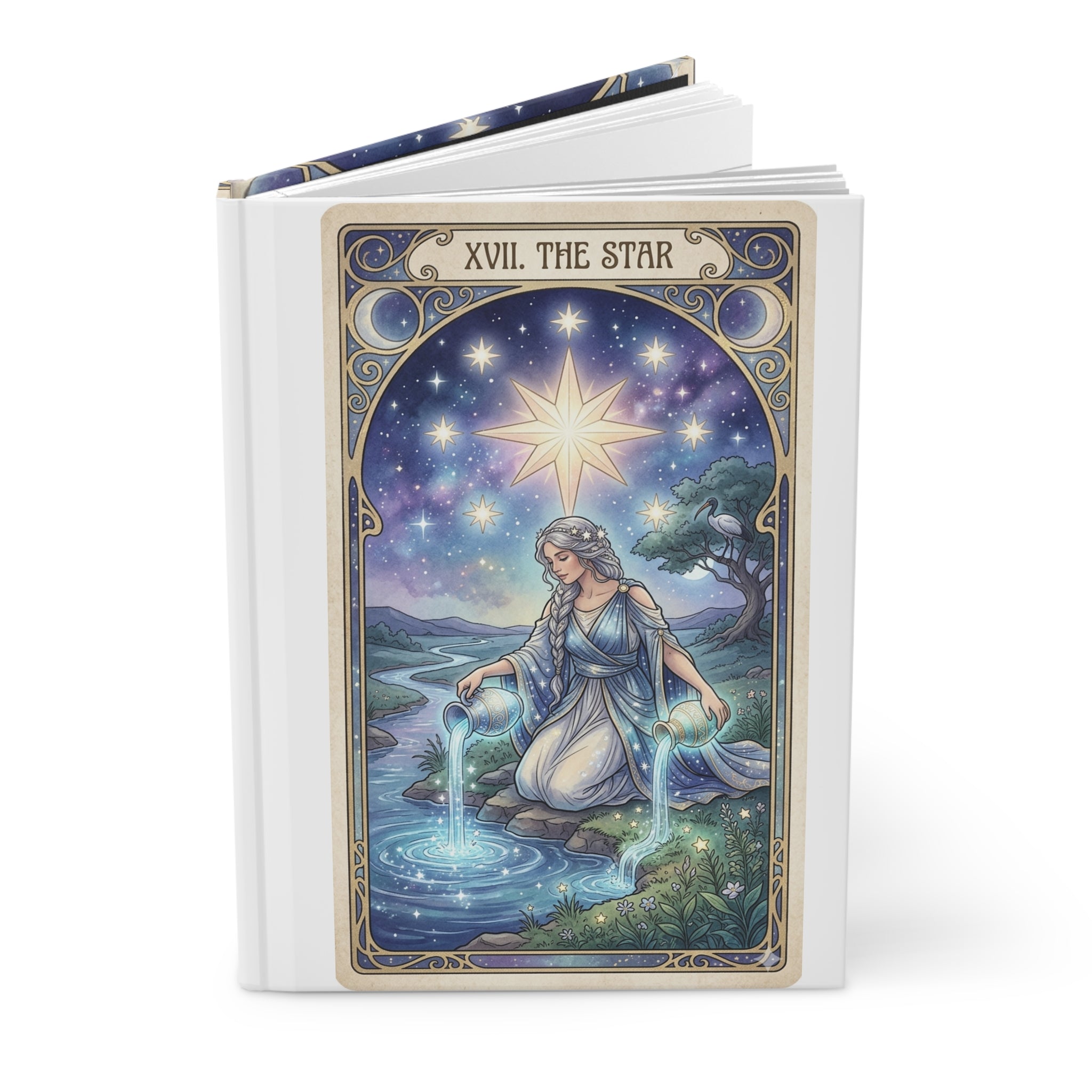 Tarot "The Star" Hardcover Journal — Mystical Guided Notebook for Hope, Healing & Dream Journaling
