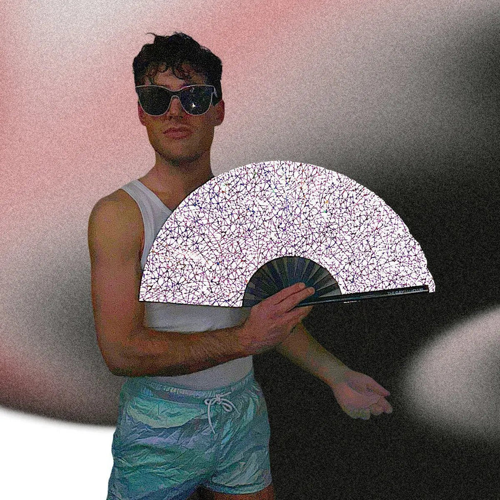 Discoteca Metallic Reflective Hand Fan - Collective Awakening