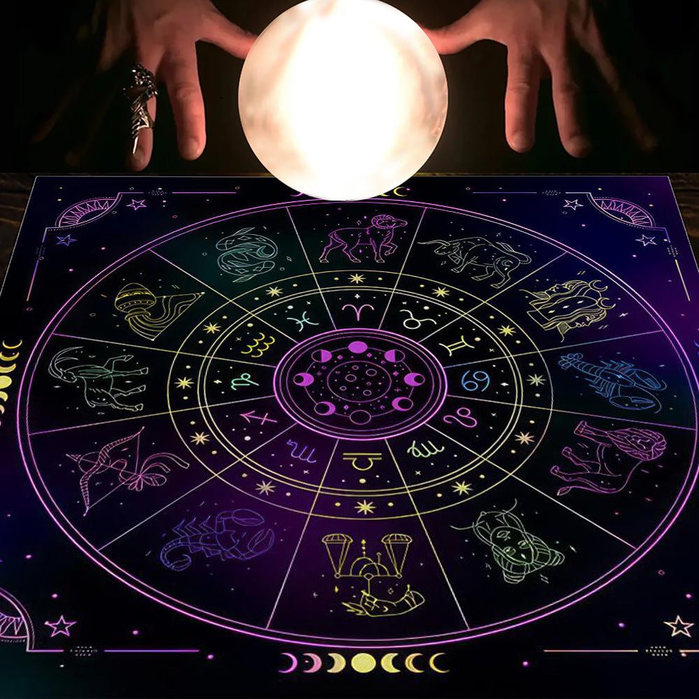 Tarot Tablecloth Cloth Cushion Tarot Moon Sun Lucky Tree Flannel Tablecloth - Collective Awakening