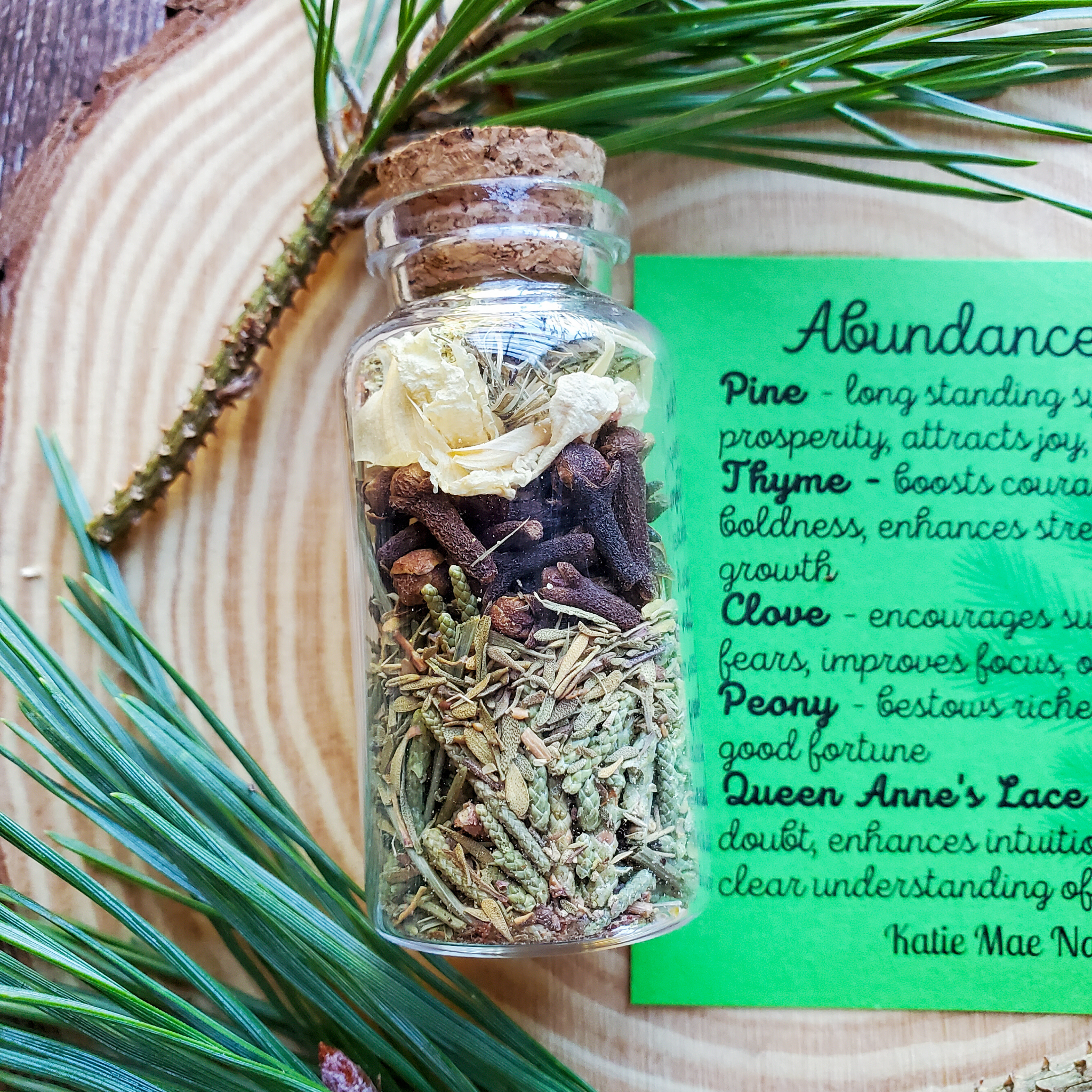 Abundance Spell Bottle, Intention Setting Herbs for Prosperity and Sucess - Collective Awakening