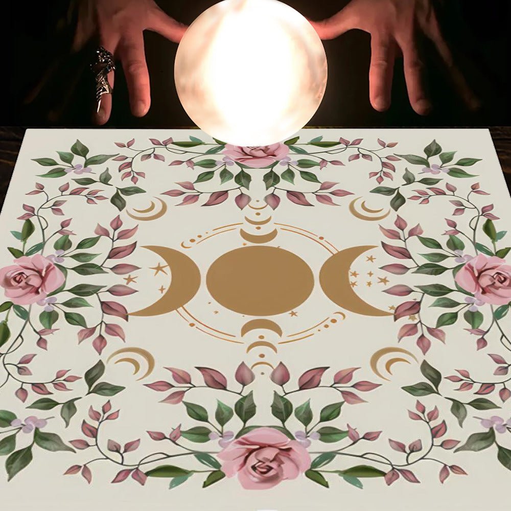 Tarot Tablecloth Cloth Cushion Tarot Moon Sun Lucky Tree Flannel Tablecloth - Collective Awakening