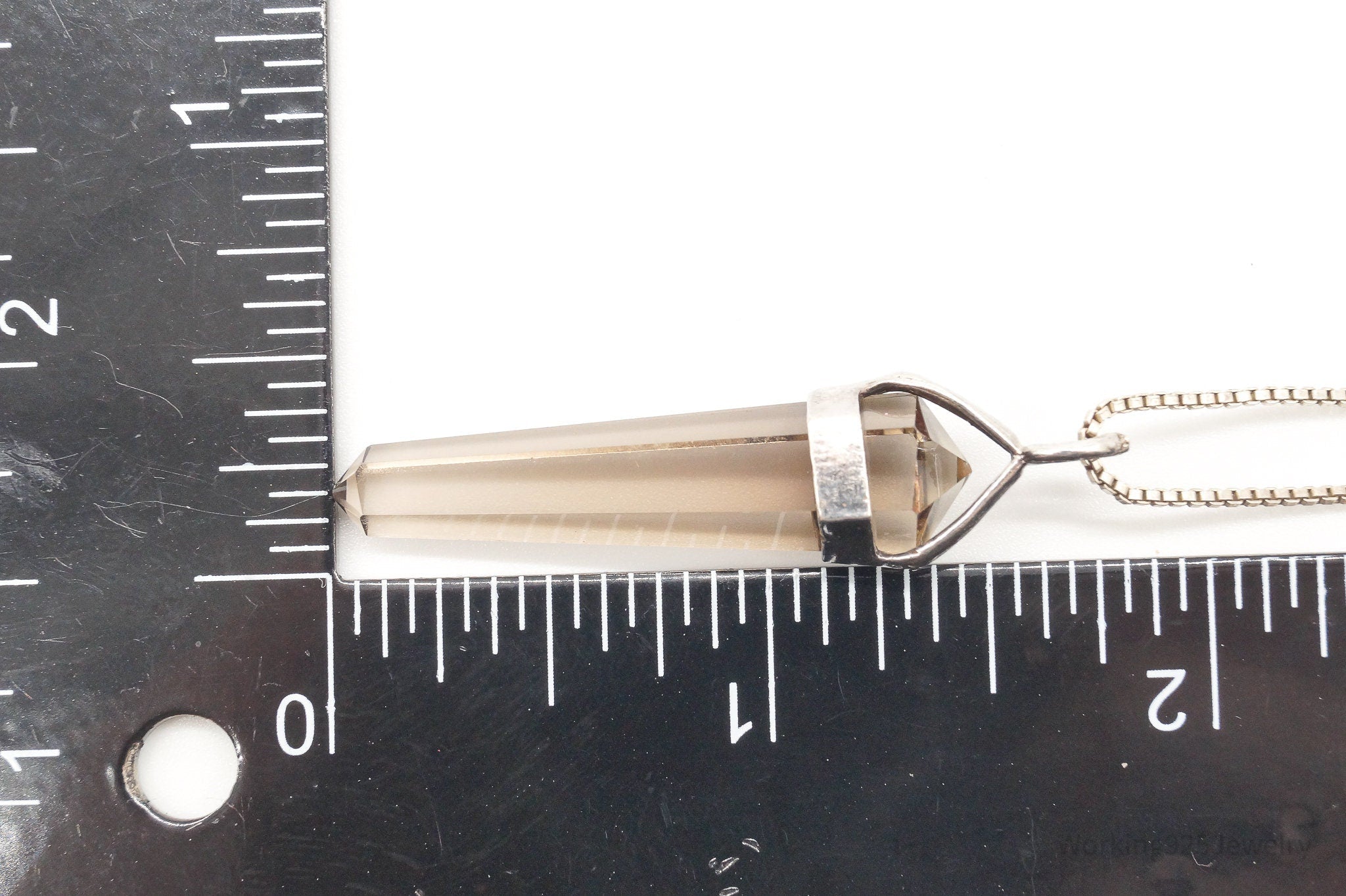 Vintage Large Smoky Topaz Sterling Silver Necklace - Collective Awakening