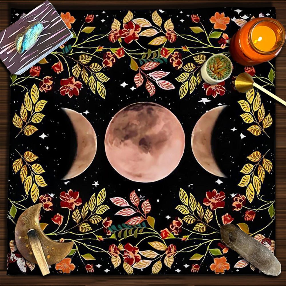 Tarot Tablecloth Cloth Cushion Tarot Moon Sun Lucky Tree Flannel Tablecloth - Collective Awakening