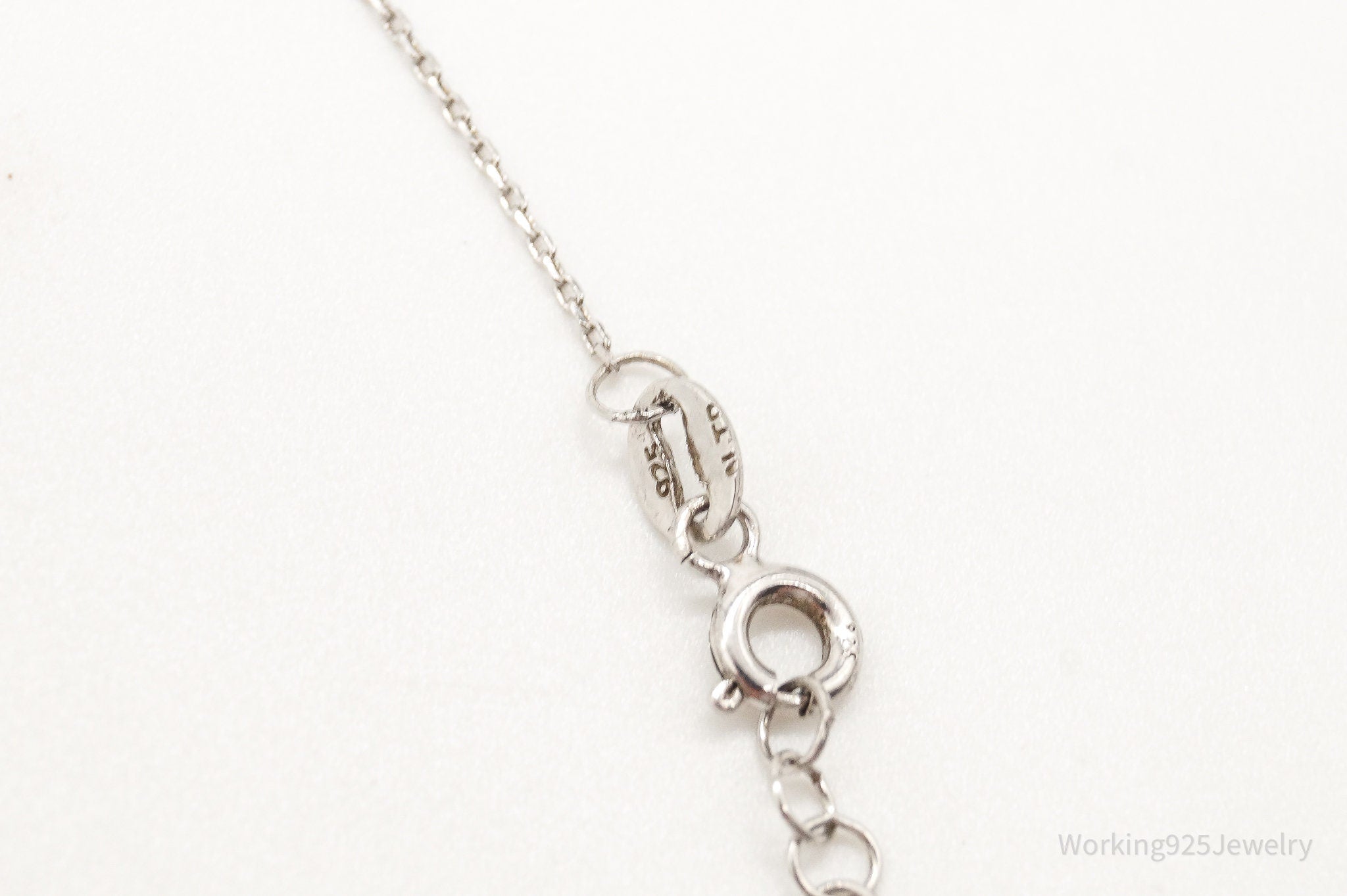 Vintage Blue Cubic Zirconia Hamsa Hand Sterling Silver Necklace - Collective Awakening