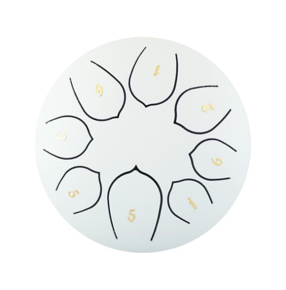 6-Inch White Steel Tongue Drum Set, Tank Sticks and Carrying Bag Percussion Instruments Accessories - Collective Awakening