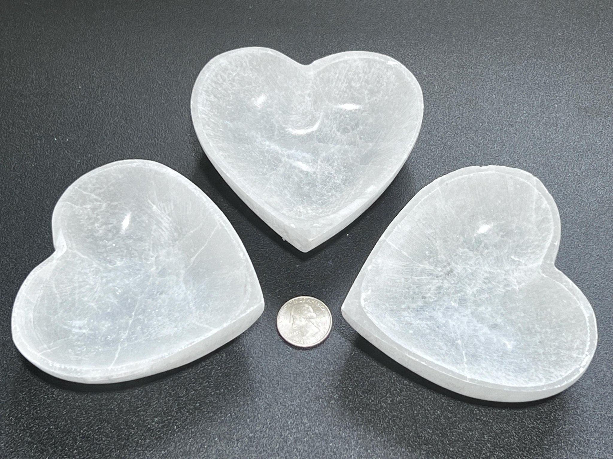 Selenite Satin Spar Crystal Heart Bowl Carving - Collective Awakening