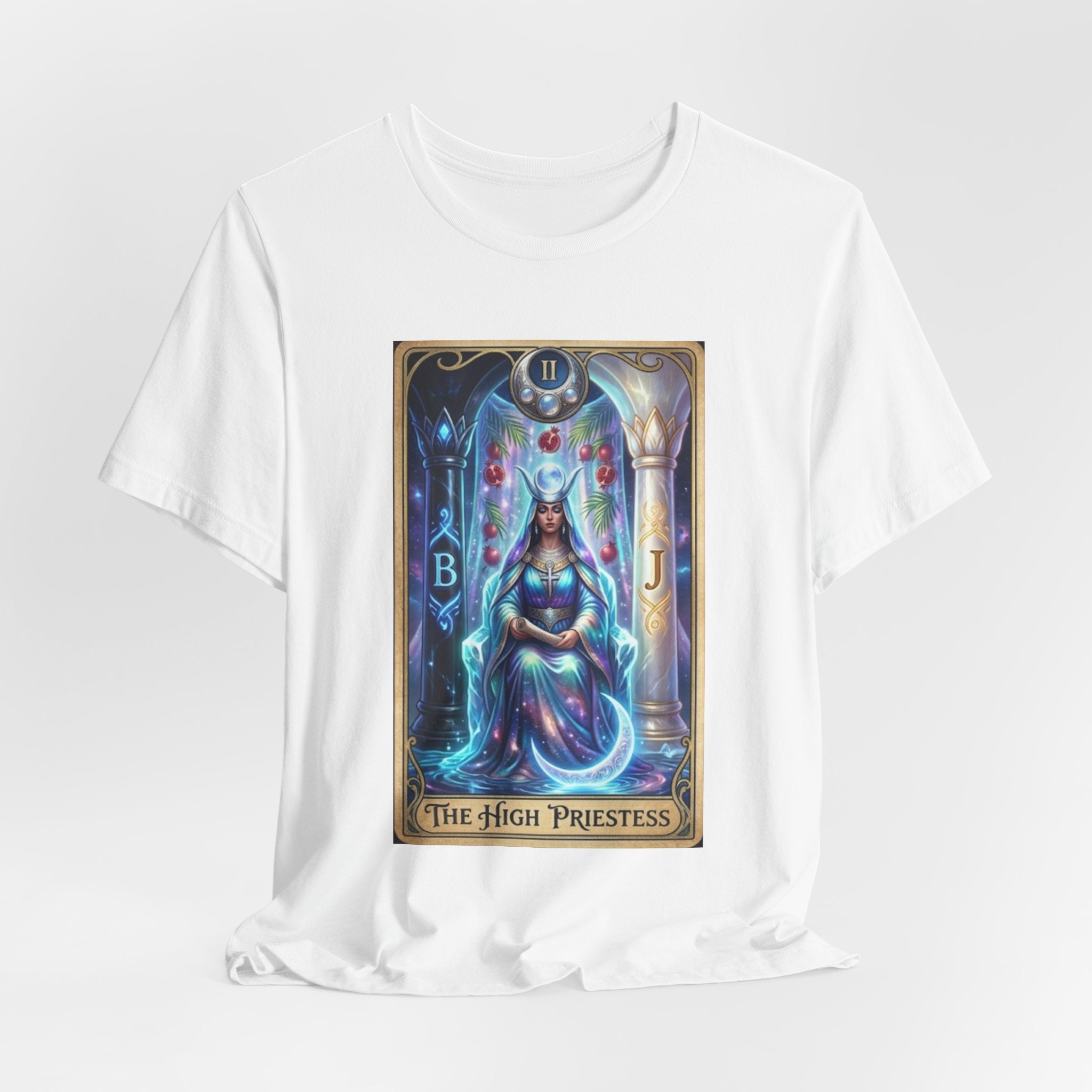 The High Priestess Tarot T-Shirt – Mystical Moon Spiritual Tee