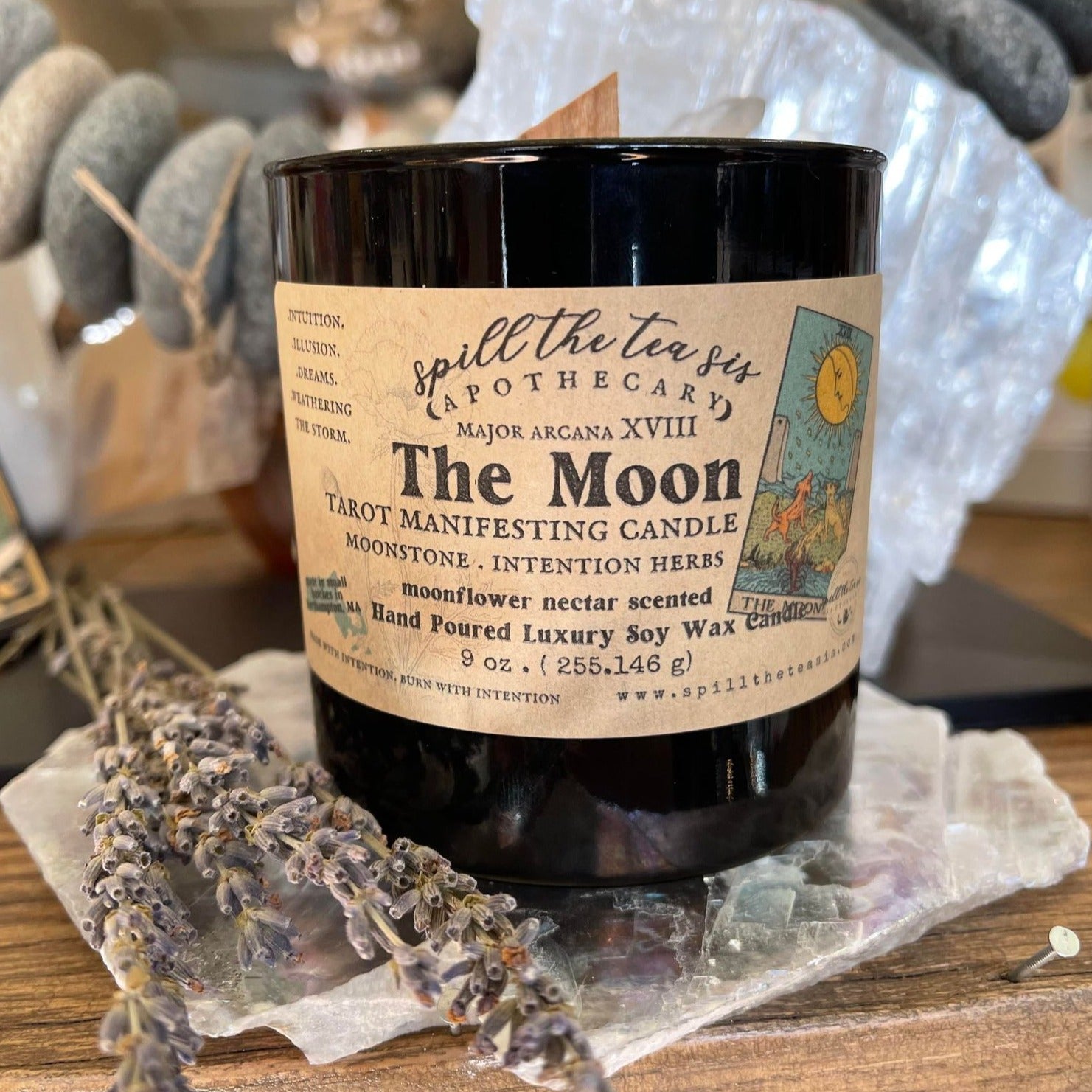 The Moon Tarot Candle | Intuition & Mystery Manifestation Candle - Collective Awakening