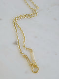 White Oval Link Charm Holder Necklace - Clicker Clasp - add charms - Collective Awakening