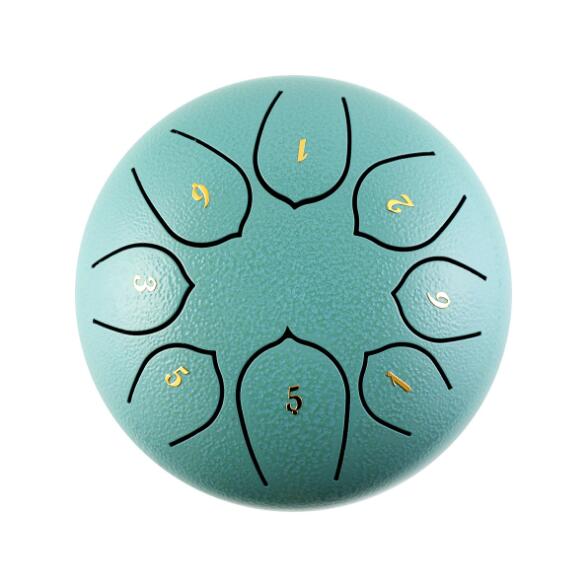 6-Inch Aqua Steel Tongue Drum Set, Tank Sticks and Carrying Bag Percussion Instruments Accessories - Collective Awakening
