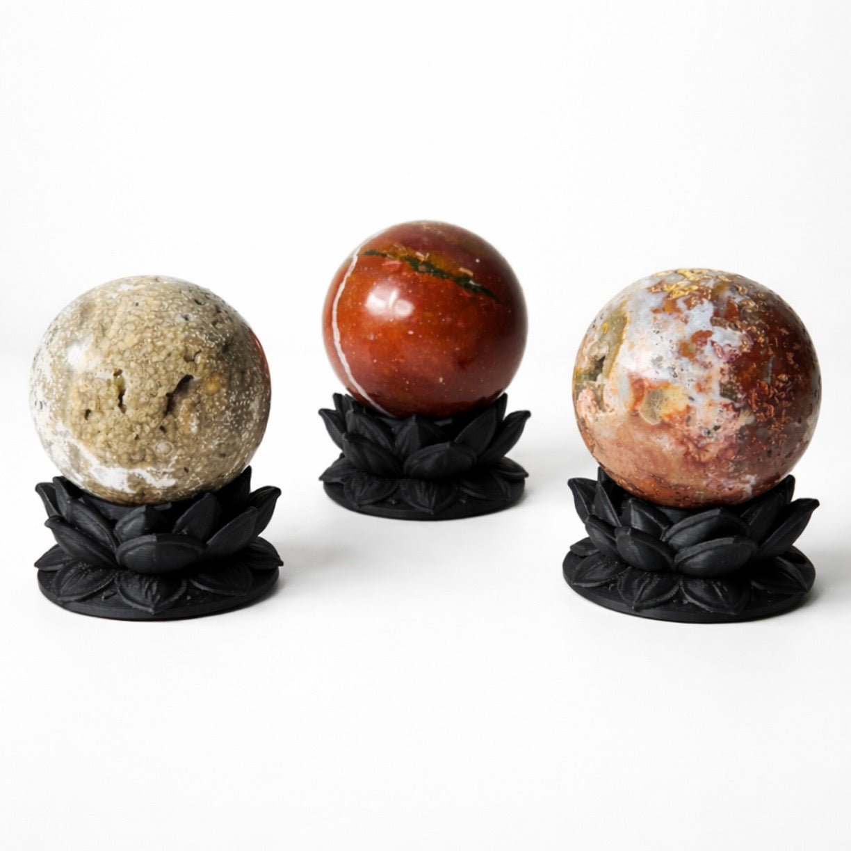 Crystal Sphere with Dark Lotus Stand | Original Kreateur Studio Design - Collective Awakening