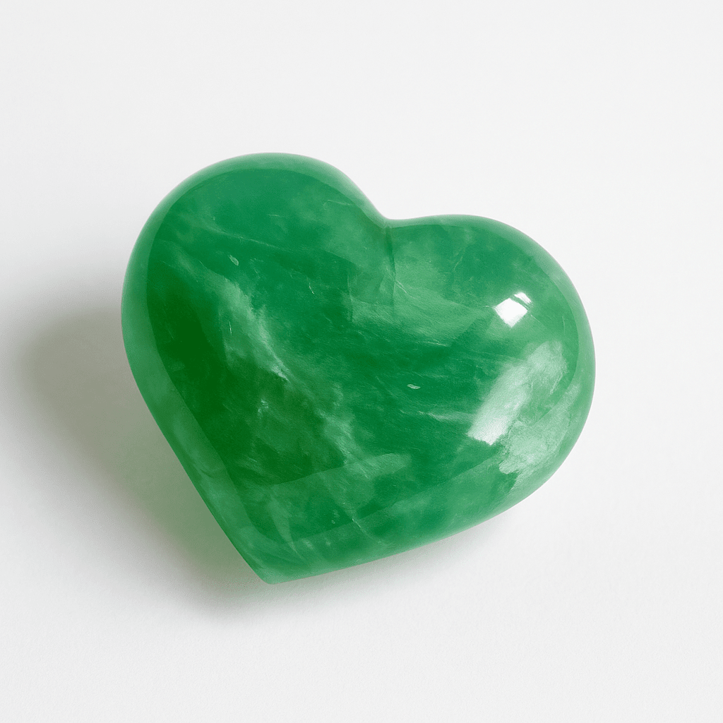 3D Green Fluorite Heart – Hand - Polished Crystal for Gift & Decor - Collective Awakening