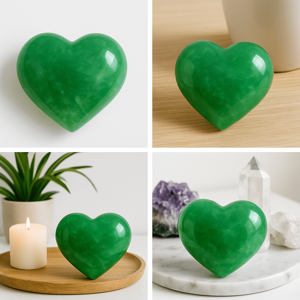 3D Green Fluorite Heart – Hand - Polished Crystal for Gift & Decor - Collective Awakening