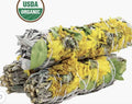 Sunflower (Dandelion) White Sage Smudge Stick (4 in.) - Collective Awakening