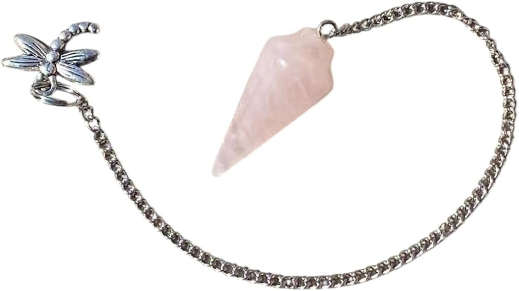 Natural Rose Quartz Pendulum with Mystery Charm | Bag Charm - Collective Awakening