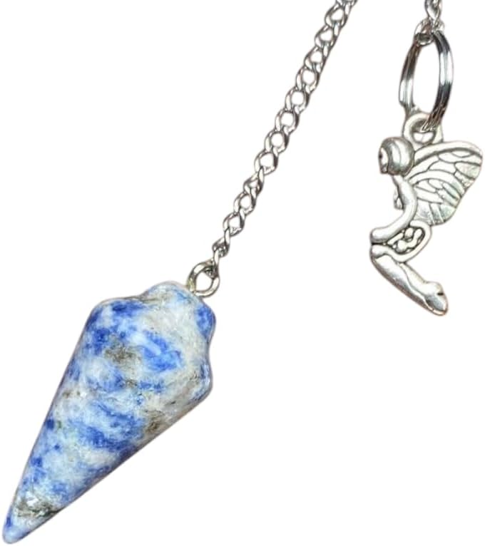 Natural Gemstone Smooth Conical Crystal Pendulum with Mystery Charm | Bag Charm - Collective Awakening
