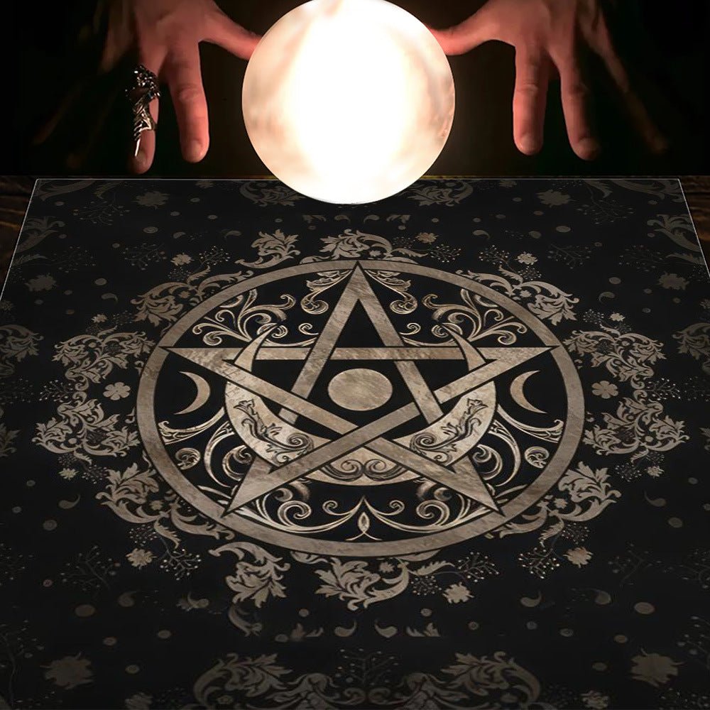 Tarot Tablecloth Cloth Cushion Tarot Moon Sun Lucky Tree Flannel Tablecloth - Collective Awakening