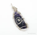 Vintage Large Amethyst Sterling Silver Necklace Pendant - Collective Awakening