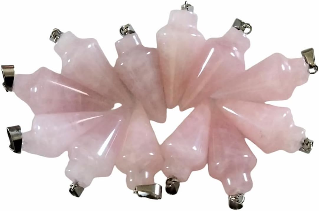 Natural Rose Quartz Pendulum with Mystery Charm | Bag Charm - Collective Awakening