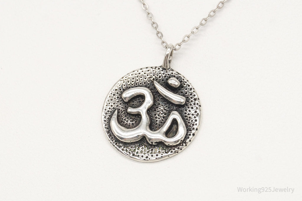 Vintage Om Symbol Sterling Silver Necklace - Collective Awakening