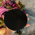 5 3/4 Inch Black Obsidian Mirror, Crystal Scrying - Collective Awakening