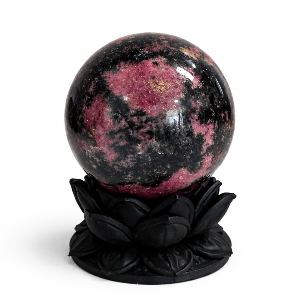 Crystal Sphere with Dark Lotus Stand | Original Kreateur Studio Design - Collective Awakening