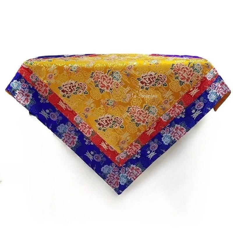 Tibetan - Style Thickened Altar Cloth – 100×100cm Decorative Table Cover - Collective Awakening