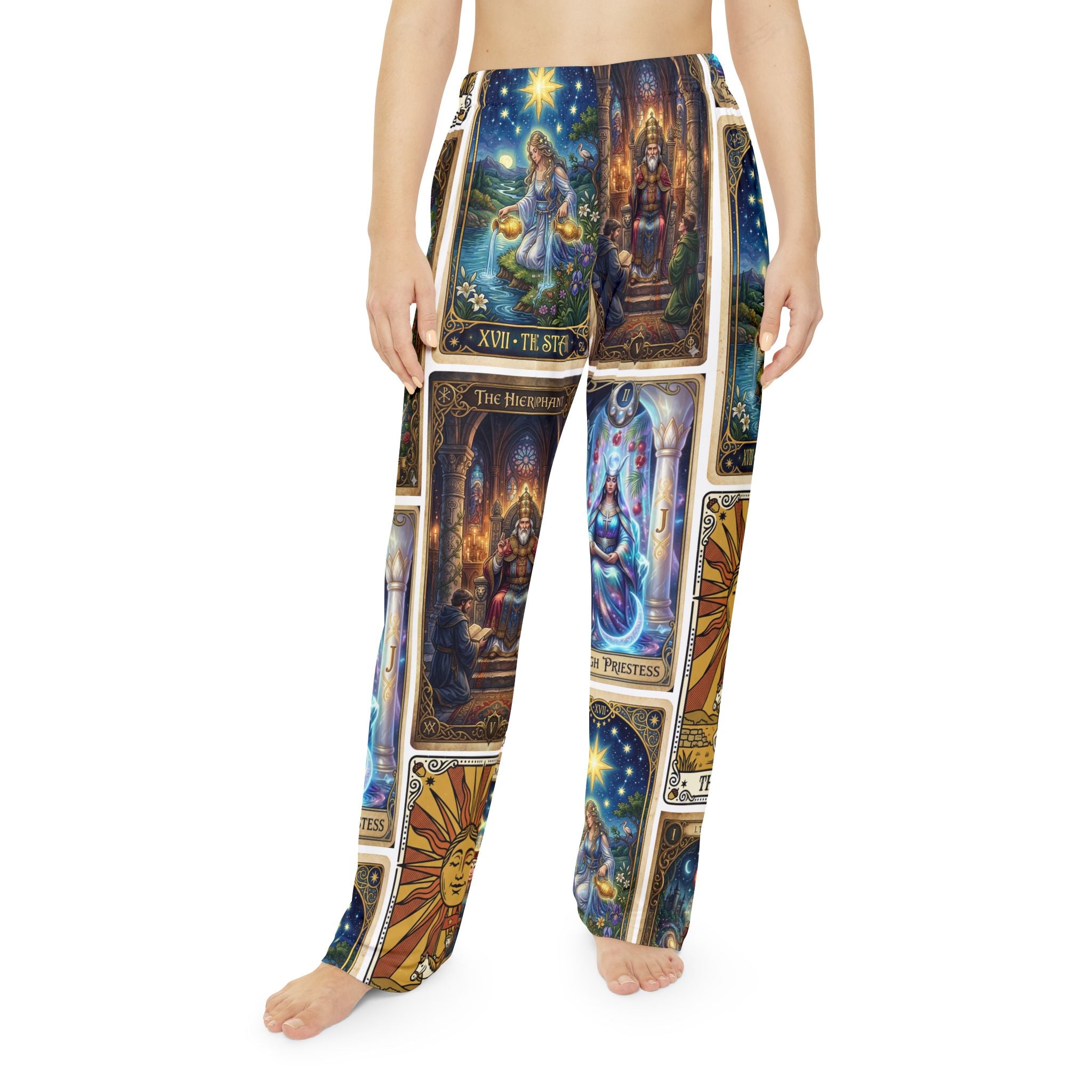 Tarot Card Pajama Pants — Mystical Astrology Lounge Sleepwear