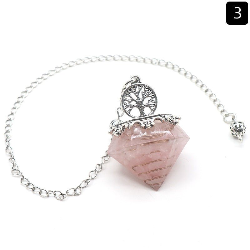 Natural Crystal Resin Crushed Stone Diamond Pendulum - Collective Awakening