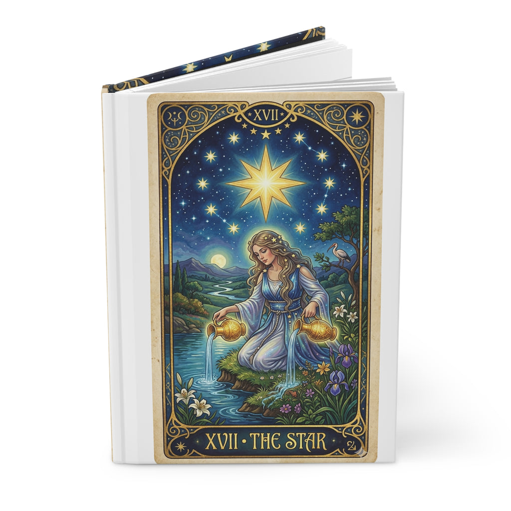 Tarot 'The Star' Hardcover Journal — Celestial Tarot Notebook for Guidance & Reflection
