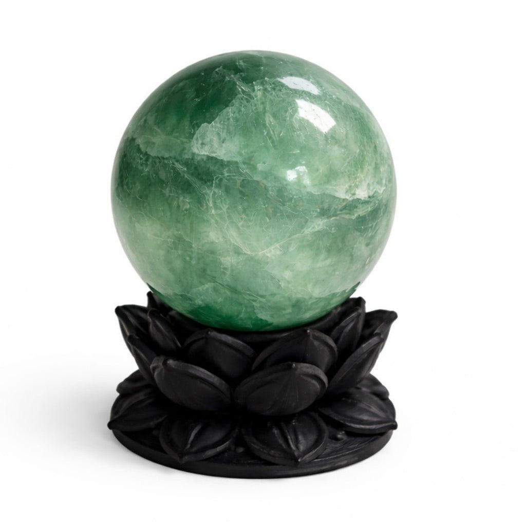 Crystal Sphere with Dark Lotus Stand | Original Kreateur Studio Design - Collective Awakening