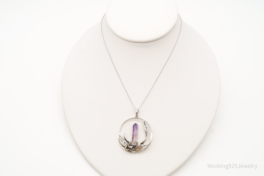 Vintage Amethyst Crystal Sterling Silver Necklace - Collective Awakening