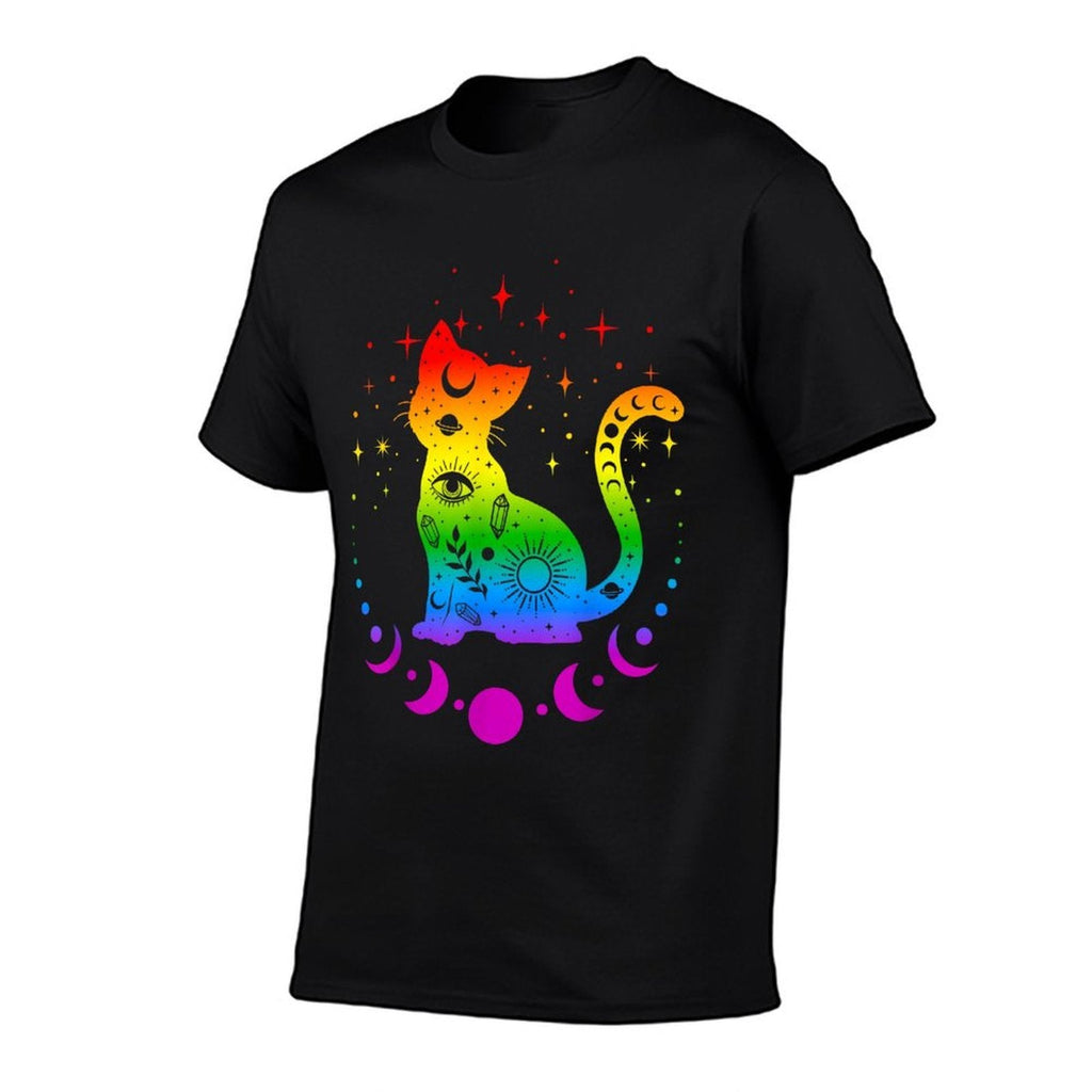 Rainbow Astrology Cat, LGBT Gay Pride Easy - care T-Shirt - Collective Awakening
