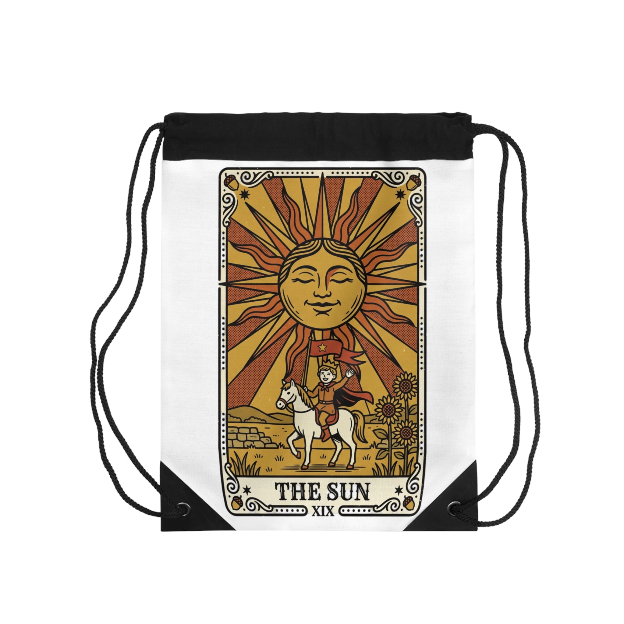 The Sun Tarot Drawstring Bag — Vintage Rider-Waite Card Backpack