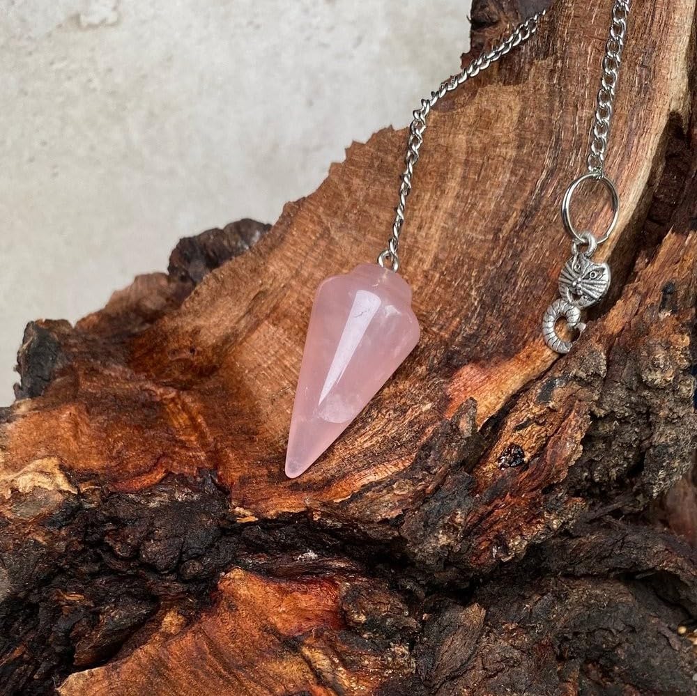 Natural Rose Quartz Pendulum with Mystery Charm | Bag Charm - Collective Awakening