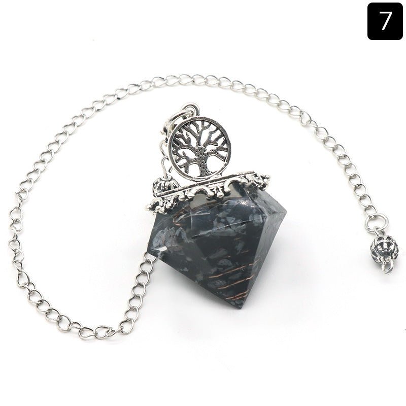 Natural Crystal Resin Crushed Stone Diamond Pendulum - Collective Awakening