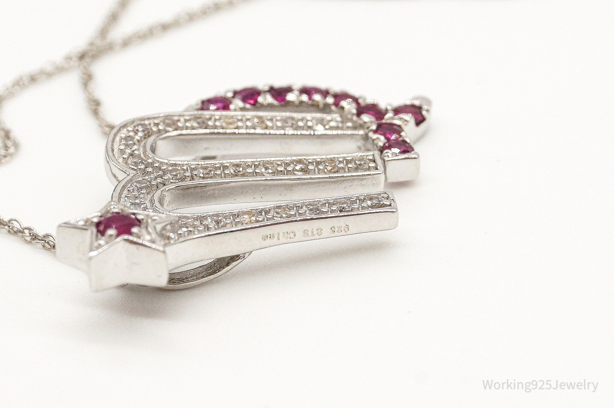 Ruby Cubic Zirconia Scorpio Sterling Silver Necklace - Collective Awakening