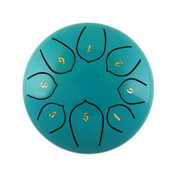 6-Inch Teal Steel Tongue Drum Set, Tank Sticks and Carrying Bag Percussion Instruments Accessories - Collective Awakening