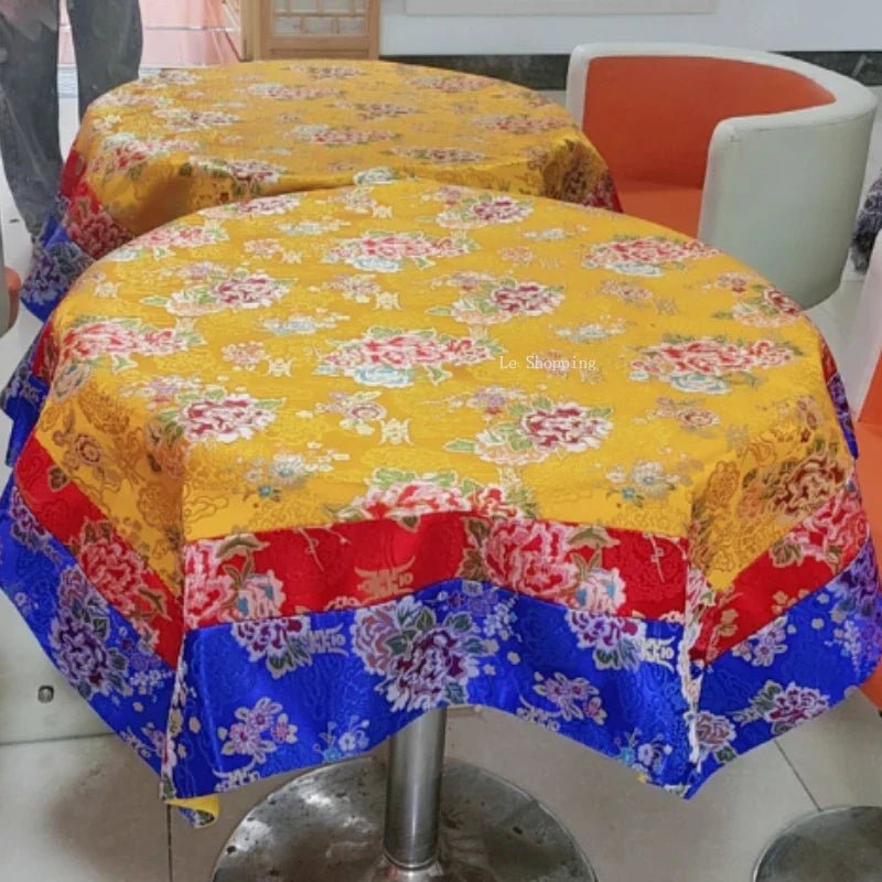 Tibetan - Style Thickened Altar Cloth – 100×100cm Decorative Table Cover - Collective Awakening
