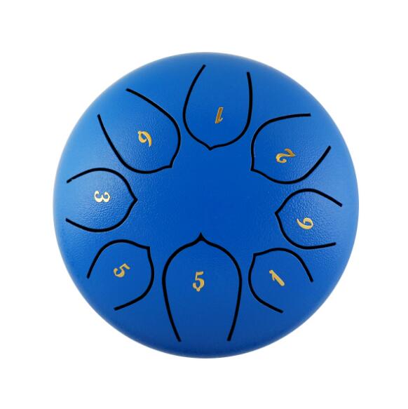 6-Inch Blue Steel Tongue Drum Set, Tank Sticks and Carrying Bag Percussion Instruments Accessories - Collective Awakening