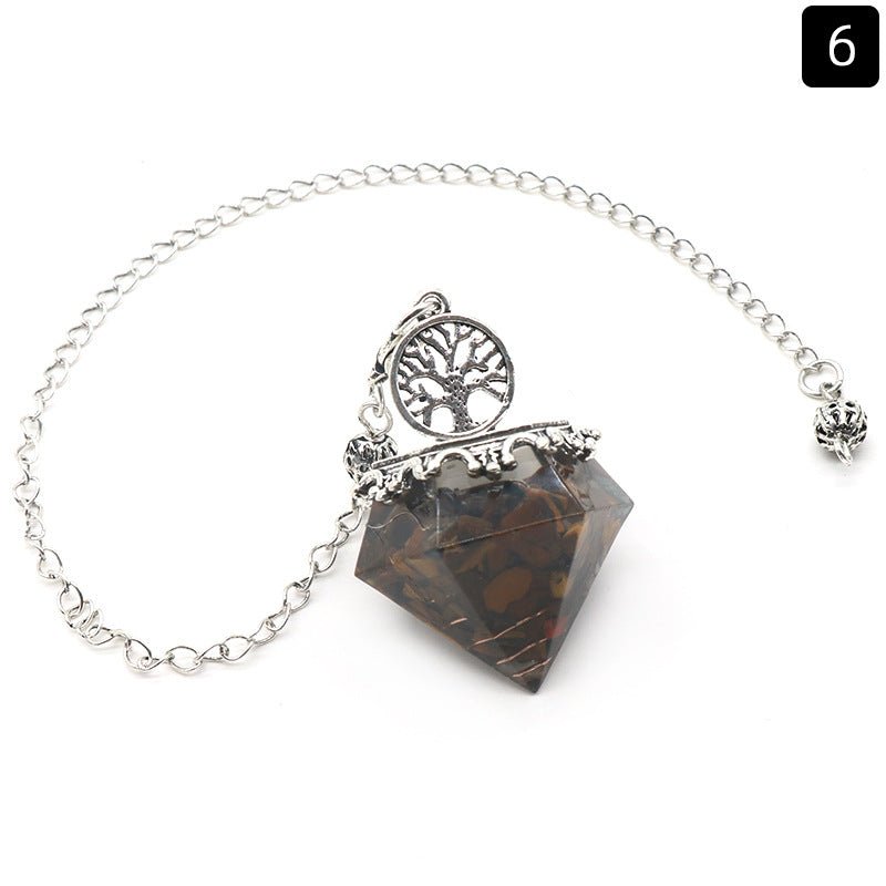 Natural Crystal Resin Crushed Stone Diamond Pendulum - Collective Awakening